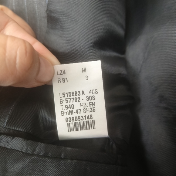 LAUREN RALPH LAUREN Navy Blue White Stripes Dress blazer Sz 40S Wool Mens Button - Picture 10 of 13